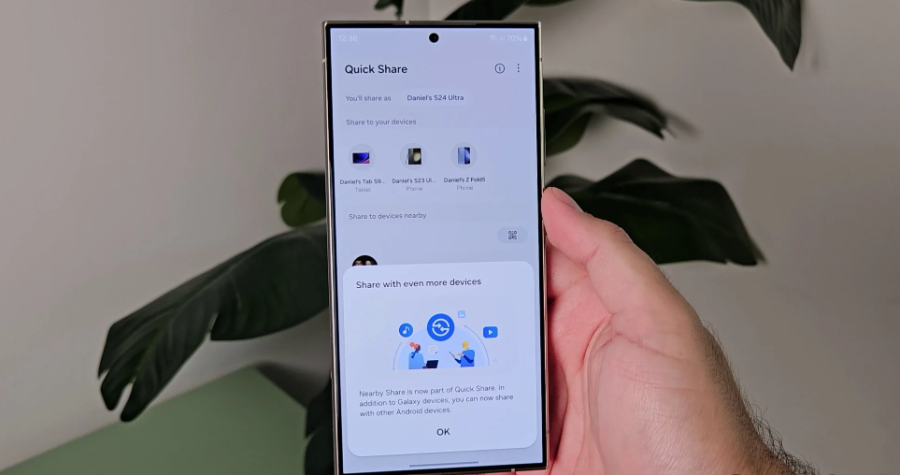 Dòng Galaxy S24 là điện thoại Samsung đầu tiên có Quick Share và Ultra HDR mới