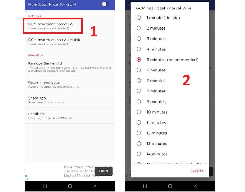 Tinh chỉnh khoảng thời gian đồng bộ hóa thủ công
