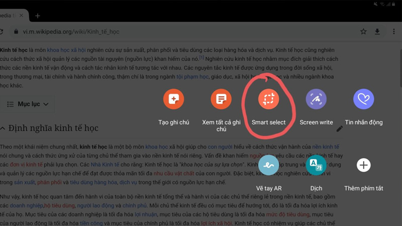 Chụp màn hình thông minh với S Pen