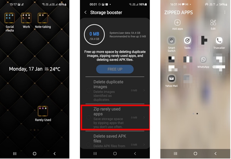 Sắp xếp các ứng dụng ít dùng trong thư mục riêng