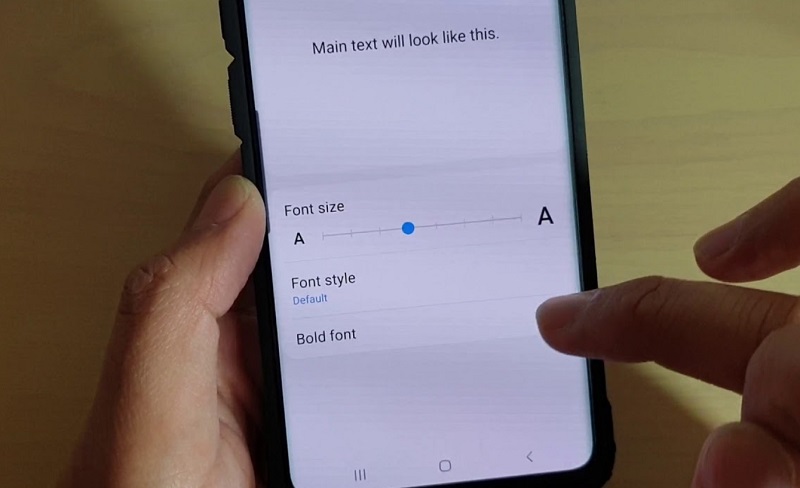 Thay đổi kích thước và kiểu chữ hiển thị