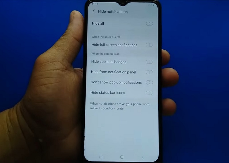 Ẩn hoặc hiển thị các mục trên thanh trạng thái điện thoại