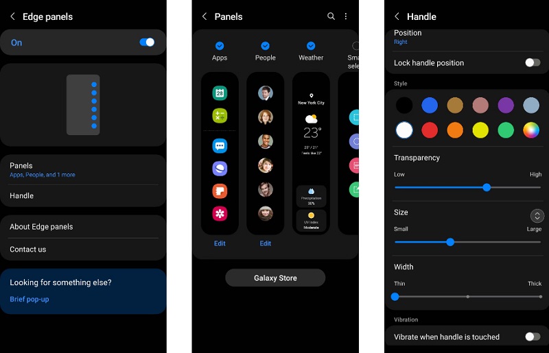 Tùy chỉnh bảng điều khiển bên cạnh điện thoại