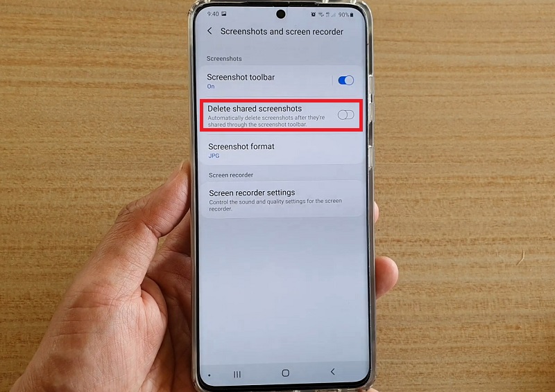 Xóa ảnh chụp màn hình sau khi chia sẻ