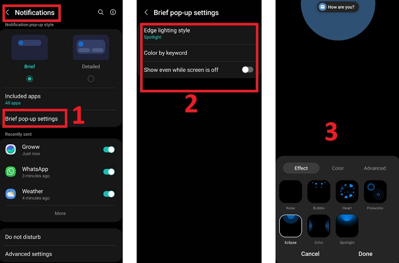 Thay đổi hình thức bật Thông báo