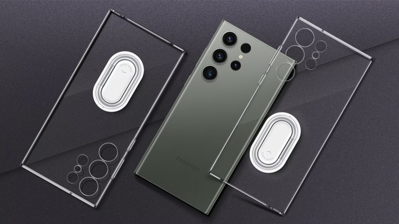 Ốp lưng Gập Trong suốt cho Galaxy S23 Ultra