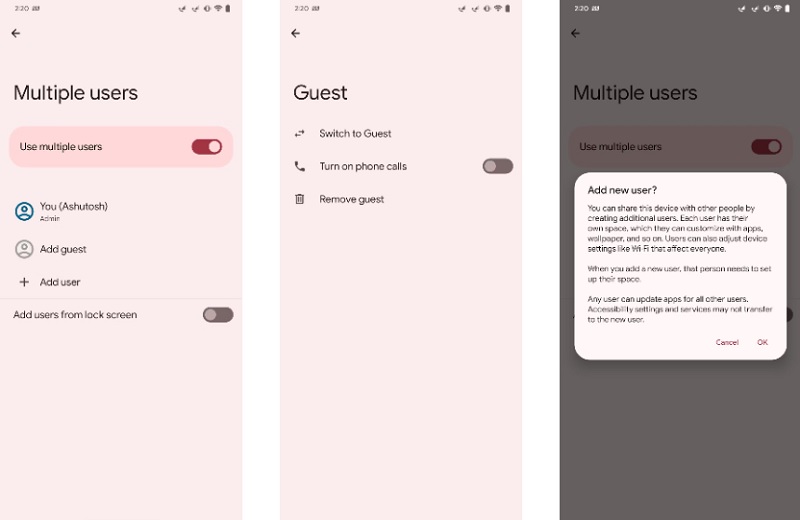Chế độ Tạo nhiều tài khoản người dùng và khách
