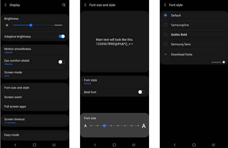 Thay đổi kiểu và kích thước font chữ hệ thống