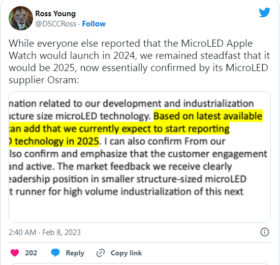 Apple Watch Ultra màn hình micro LED phải đến năm 2025 mới được ra mắt