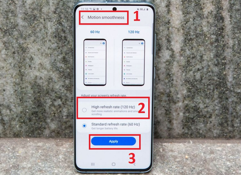 Tăng tốc độ làm tươi của màn hình điện thoại