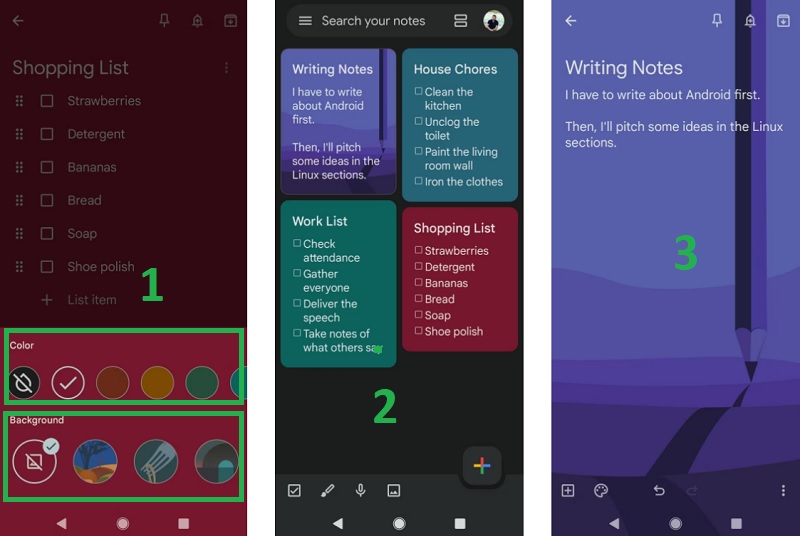 Tạo hiệu ứng màu trên bản ghi chú 