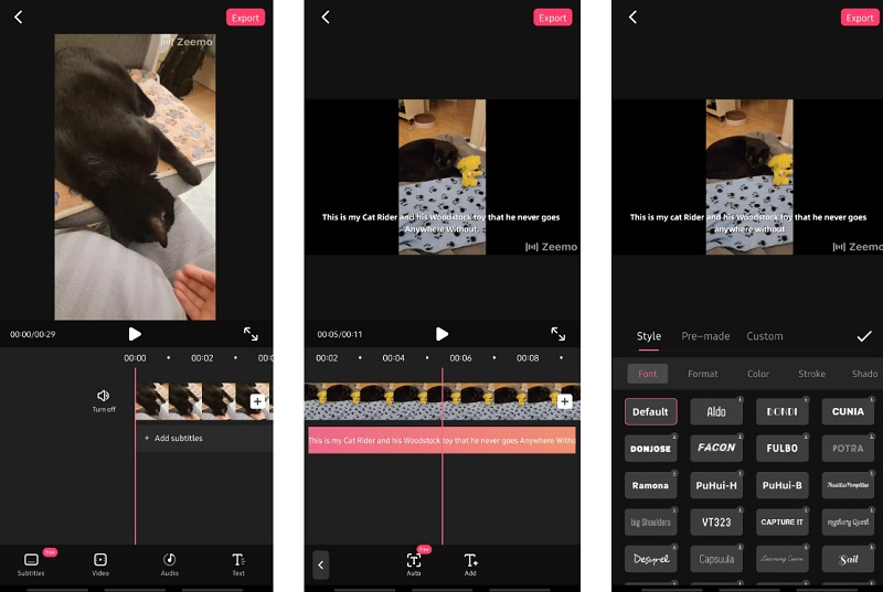 Ứng dụng Zeemo tạo phụ đề video trên TikTok