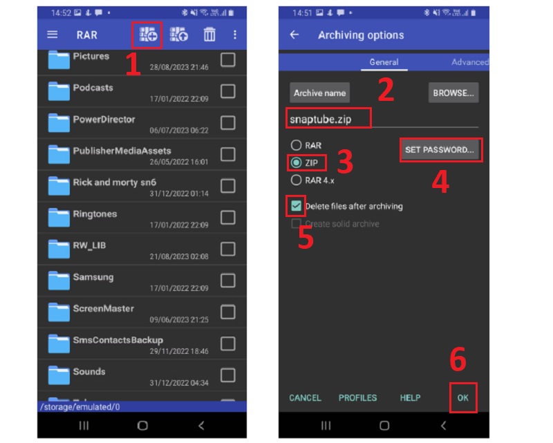 Cách nén tệp ZIP bằng ứng dụng RAR 