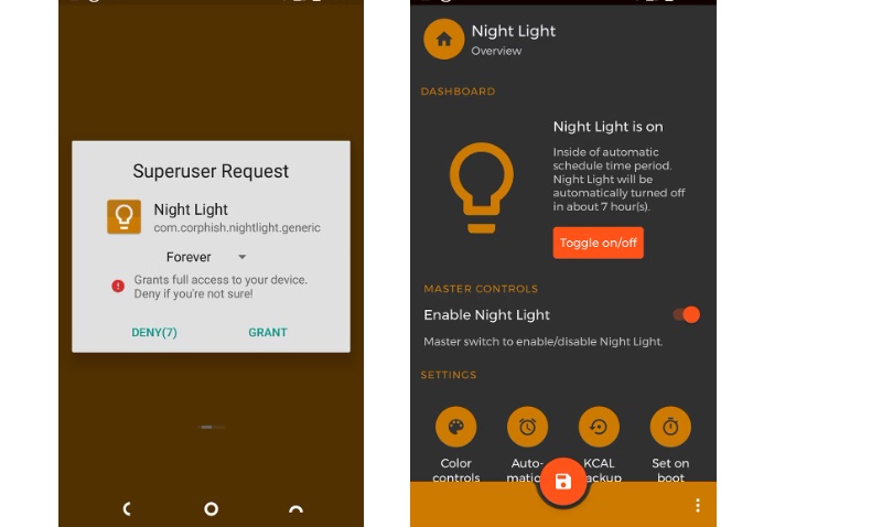 Ứng dụng Night Light (KCAL)