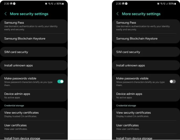 Cách ẩn mật khẩu trên điện thoại Samsung chạy One UI cực hữu ích