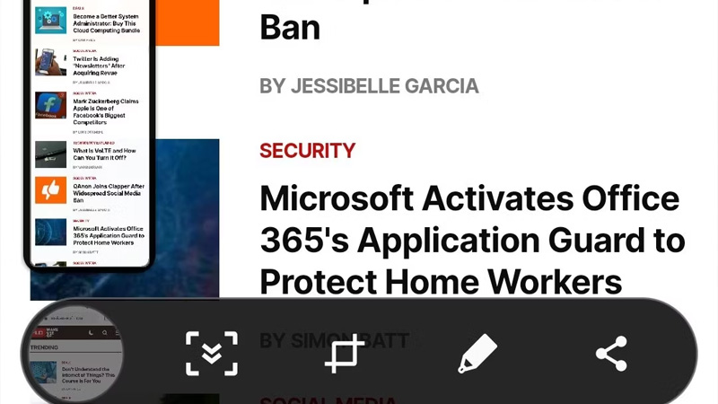 Sử dụng Scroll Capture để chụp màn hình toàn bộ trang
