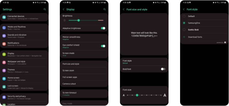 Cách sử dụng phông chữ SamsungOne trên điện thoại và đồng hồ thông minh Samsung