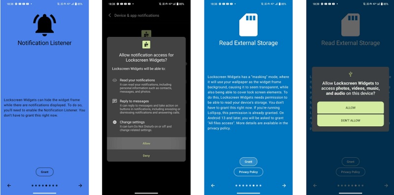 Hoàn tất thao tác cấp quyền cho ứng dụng Lockscreen Widgets
