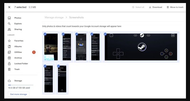 Xóa ảnh chụp màn hình rác