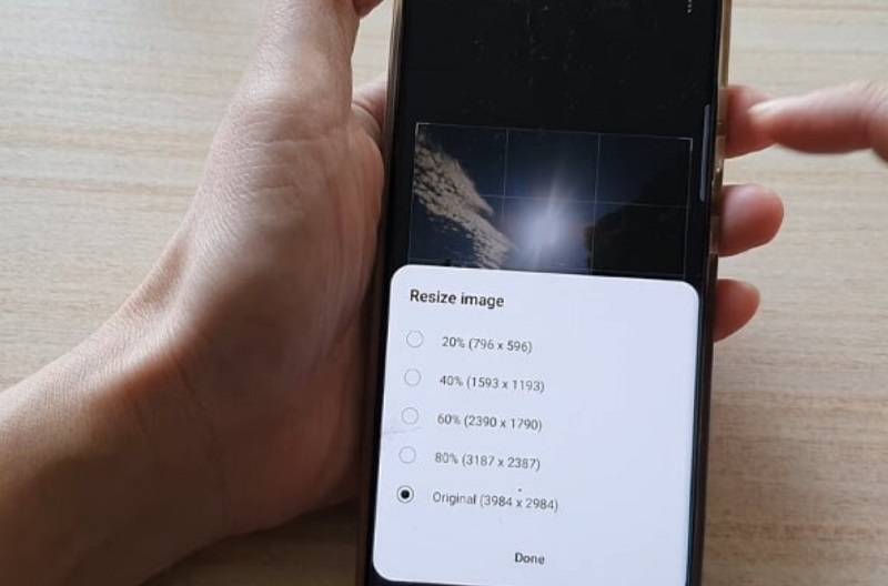 Thay đổi kích thước ảnh trước khi tải lên