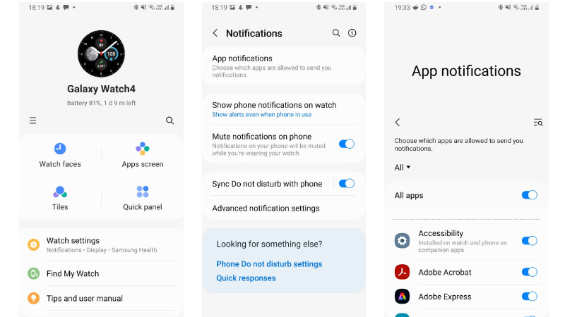 Cách bật thông báo cho tất cả ứng dụng trên Galaxy Watch