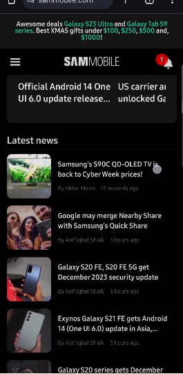 Dễ dàng sử dụng tính năng chia đôi màn hình trên điện thoại Samsung chỉ với một cử chỉ vuốt