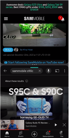 Dễ dàng sử dụng tính năng chia đôi màn hình trên điện thoại Samsung chỉ với một cử chỉ vuốt