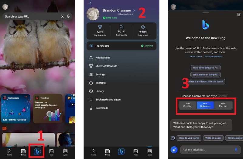 Cách sử dụng Bing AI Chat trên điện thoại Android