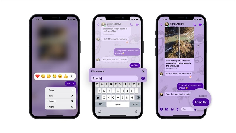 Cách sửa tin nhắn trên Messenger