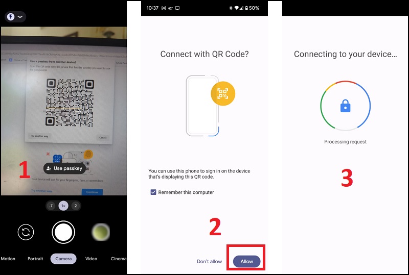 Đăng nhập tài khoản Google trên thiết bị khác để kích hoạt và sử dụng mã mật khẩu đầu tiên