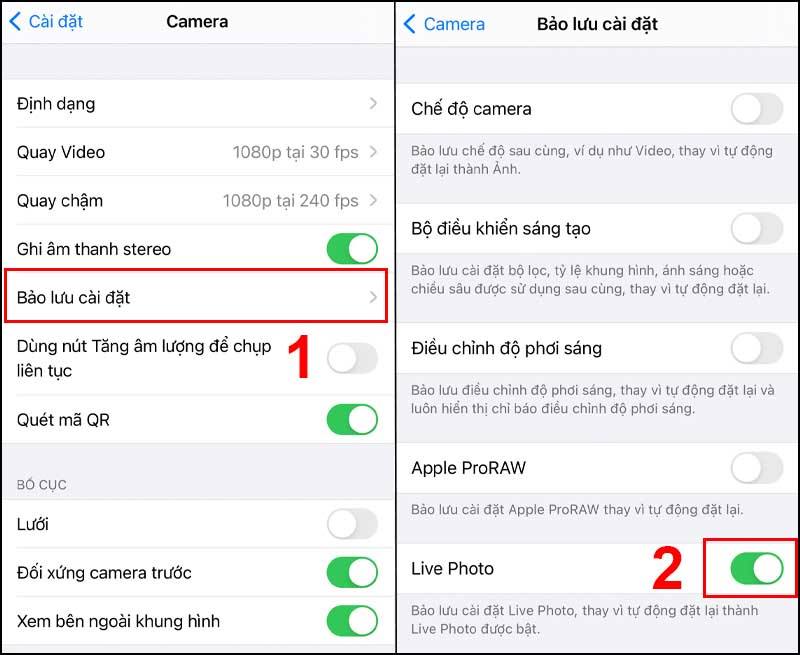 cách tắt tiếng chụp ảnh trên iPhone