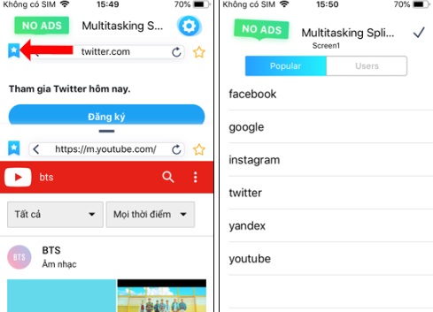 Chia đôi màn hình iPhone