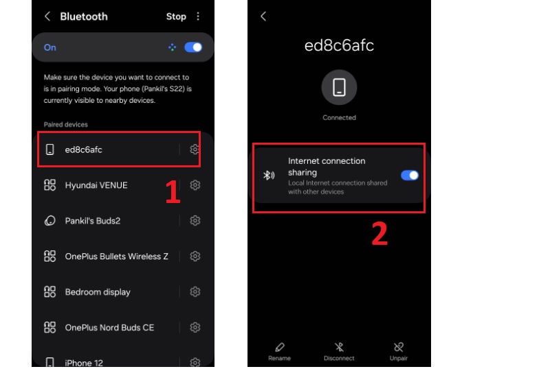 Hoàn tất cách thiết lập kết nối Bluetooth giữa 2 điện thoại Android