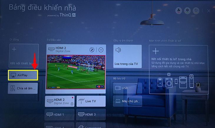 chiếu màn hình iPhone lên tivi LG đơn giản nhất