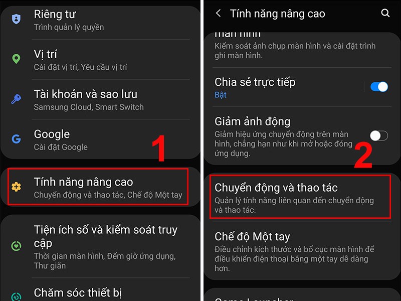 Vuốt lòng bàn tay để chụp màn hình