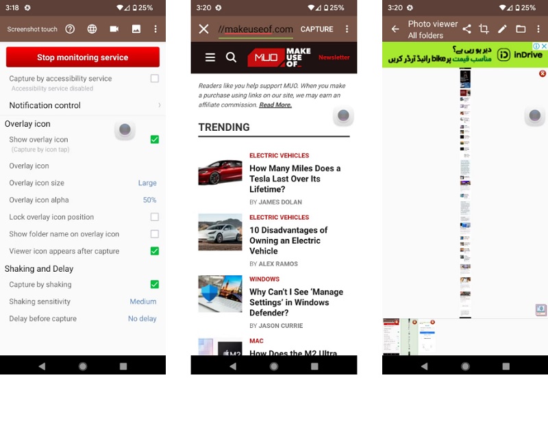 Ứng dụng Screenshot touch 