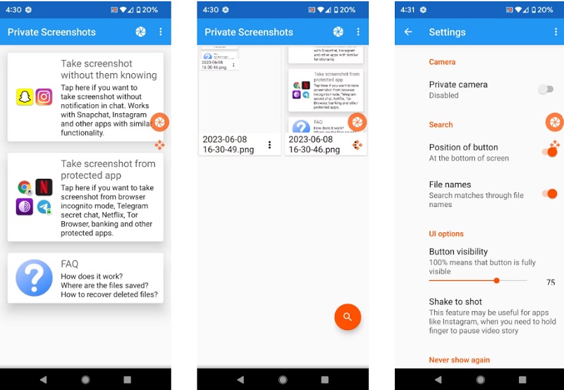 Ứng dụng Private Screenshots