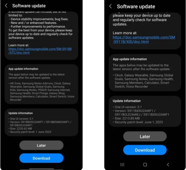 Dòng Galaxy S23 đã nhận được bản cập nhật tháng 6 với nhiều cải tiến về camera
