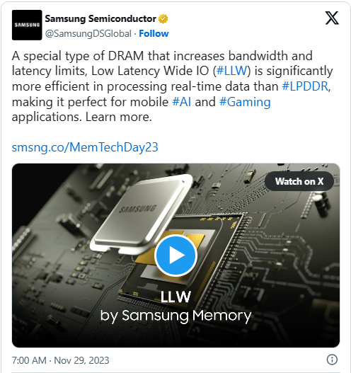 Dòng Galaxy S24 có thể tự hào về công nghệ LLW DRAM mới của Samsung dành cho AI