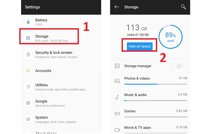 Xóa bộ nhớ trên điện thoại Android 