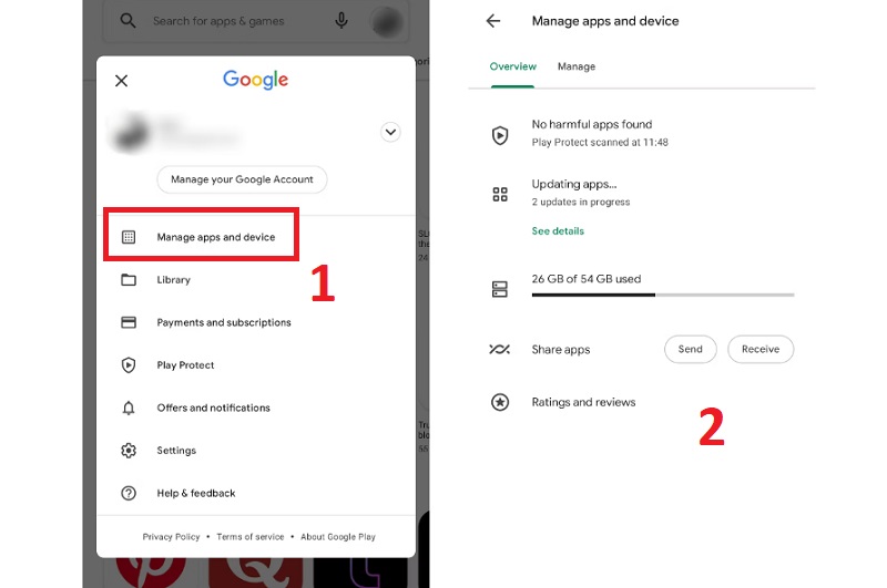 Cập nhật ứng dụng email 