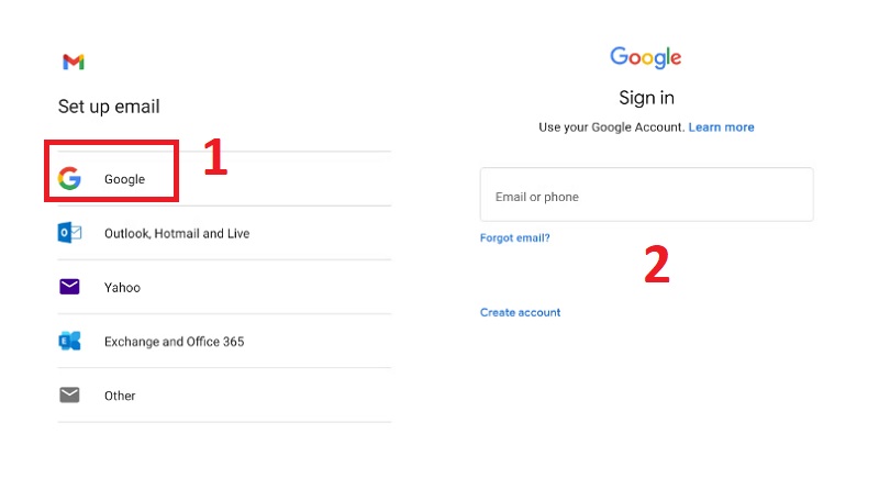 Thêm lại tài khoản email vào ứng dụng email 