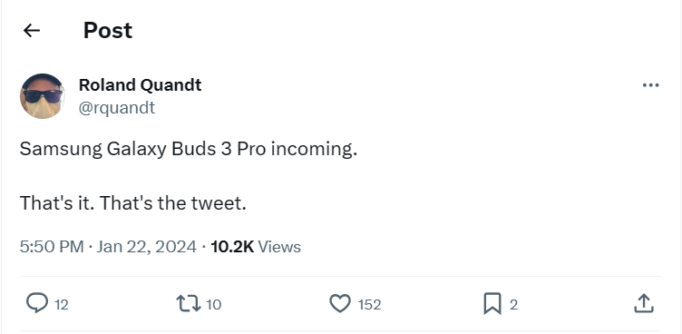 Tai nghe không dây Galaxy Buds 3 Pro của Samsung đang được phát triển