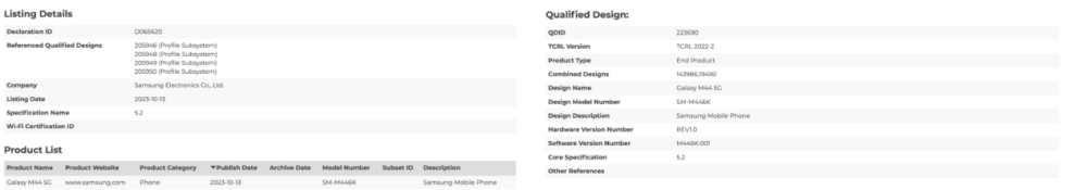 Galaxy M44 5G tái xuất hiện với con chip cũ hàng đầu của Qualcomm