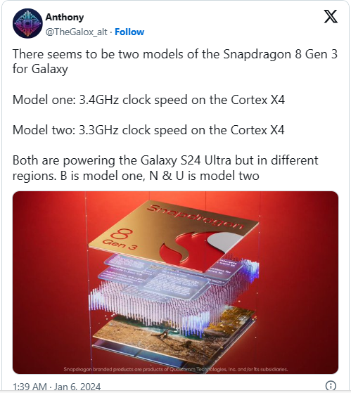 Galaxy S24 Ultra sẽ không hoàn toàn sử dụng phiên bản ép xung của Snapdragon 8 Gen 3