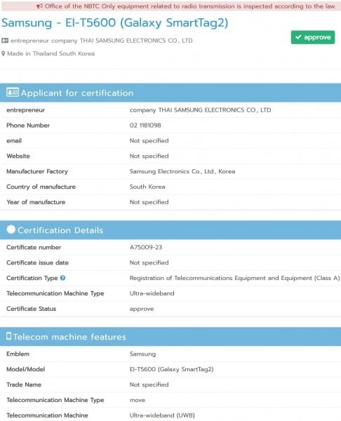 Galaxy SmartTag 2 được xác nhận lại sẽ có kết nối UWB