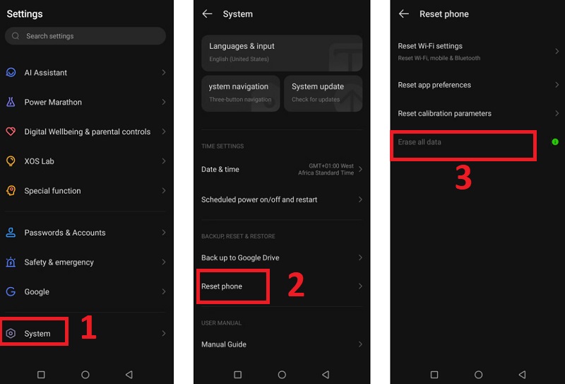 Khôi phục cài đặt gốc cho điện thoại 
