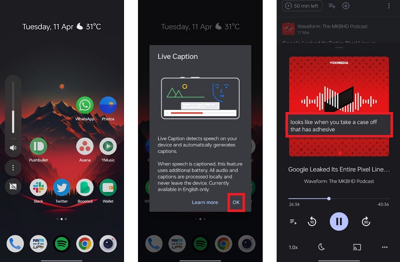 Cách bật tính năng phụ đề trực tiếp