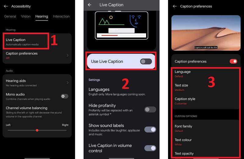Cách sử dụng phụ đề trực tiếp