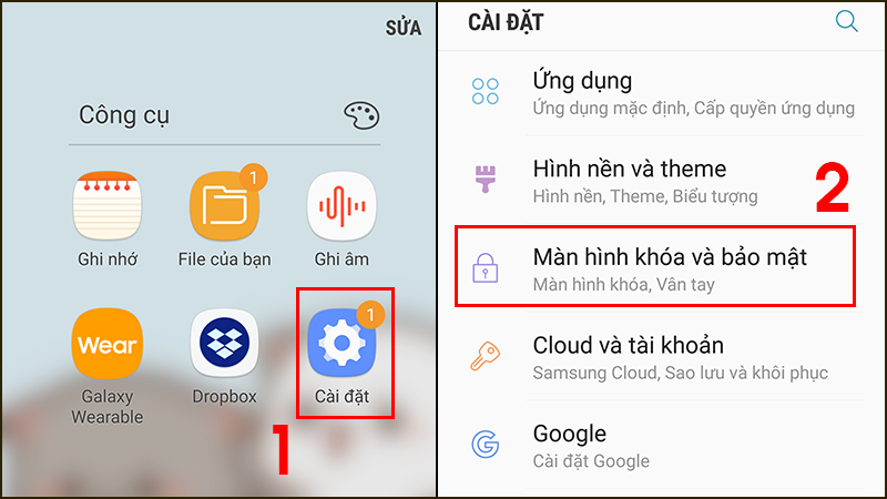 Cách cài mật khẩu cho điện thoại Samsung